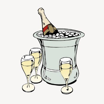 Champagne celebration hand drawn, illustration | Free Vector - rawpixel