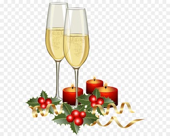 Champagne Christmas Clip art - Christmas Champagne and Candles PNG Clipart Image 