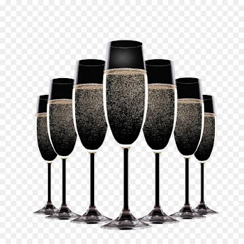Champagne Flyer New Years Eve - Black gold champagne bubble decorative 