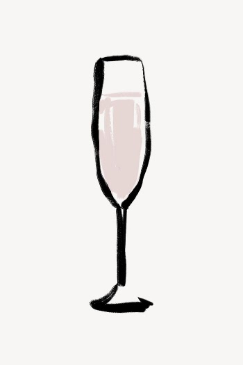 Champagne glass, drink doodle illustration | Free Photo - rawpixel