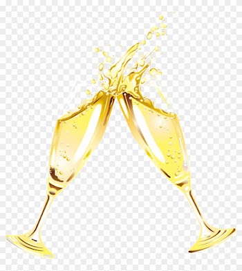 Champagne Glass Flutes Clipart Free New Year Writing - Champagne Glasses Clipart