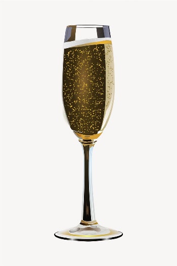 Champagne glass sticker, beverage illustration | Free PSD - rawpixel