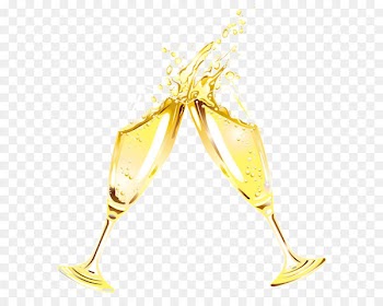 Champagne glass Wine Clip art - New Year Champagne Flutes Clipart 