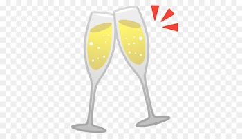 Champagne glass Wine glass Sparkling wine Emoji - clink glasses 