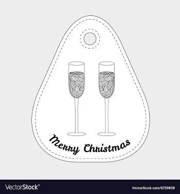 Champagne glass with abstract doodle pattern vector image