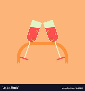 Champagne glasses and ribbon vector image