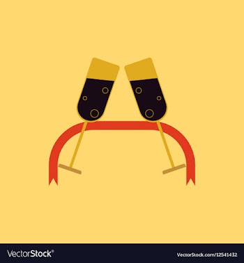 Champagne glasses and ribbon vector image