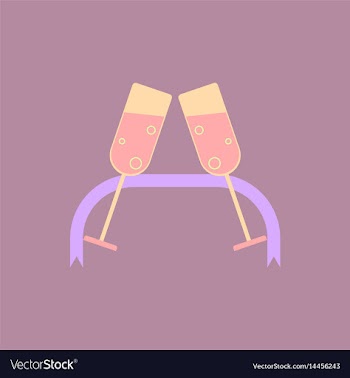 Champagne glasses and ribbon vector image