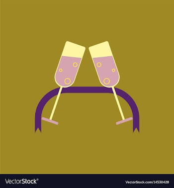 Champagne glasses and ribbon vector image