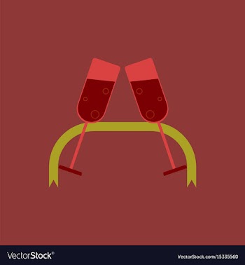 Champagne glasses and ribbon vector image