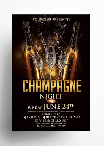 Champagne Night – Free Luxury PSD Flyer Template
