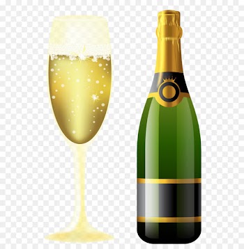 Champagne Sparkling wine Rosé Clip art - New Year Sparkling Wine and Glass 