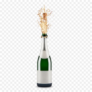 Champagne Wine Bottle - Spilled champagne 