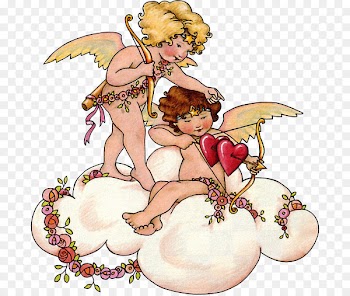 Champagne Wine Wedding Bottle Label - Cartoon Cupid Design 