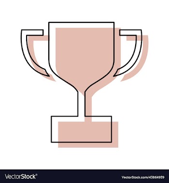 championship winner trophy outline two color icon