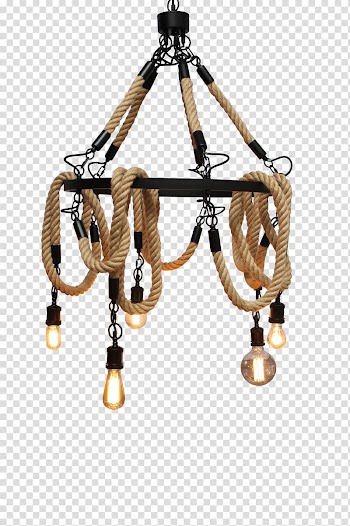 Chandelier Pendant light Light fixture Ceiling Crystal, rope light transparent background PNG clipart
