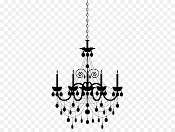 Chandelier, Wall Decal, Silhouette, Light Fixture PNG