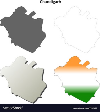 Chandigarh blank detailed outline map set vector image