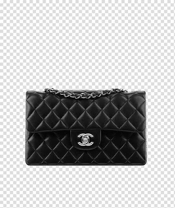 Chanel 2.55 Handbag Pocket, CHANEL Black Quilted Chanel transparent background PNG clipart