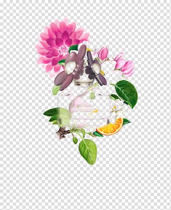 Chanel No. 5 Perfume Watercolor painting Miss Dior, Hand-painted Plants transparent background PNG clipart