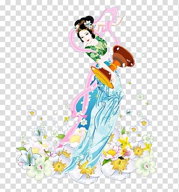 Chang'e Mid-Autumn Festival Moon rabbit Mooncake, Chang E transparent background PNG clipart