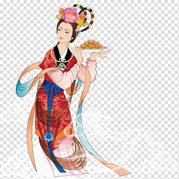 Chang'e Mid-Autumn Festival , neo-chinese style transparent background PNG clipart