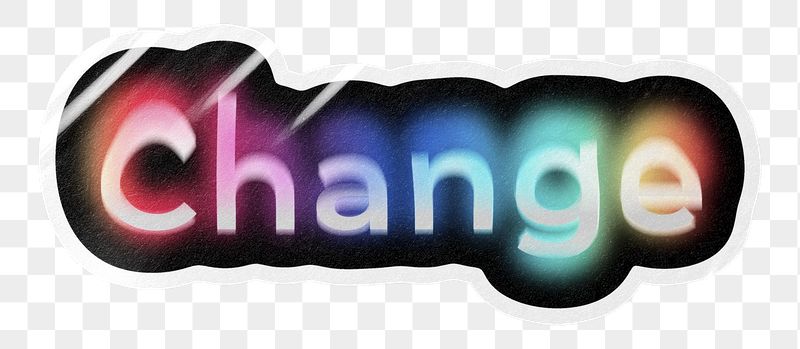 Change png word sticker, neon | Free PNG - rawpixel