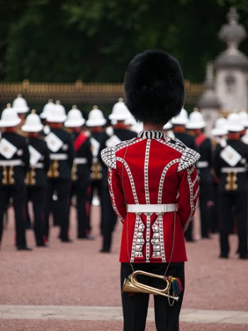 Changing of the Guard ceremony at Buckingham Palace with the Royal Marines Band