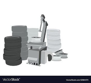 Changing tire machine vector image