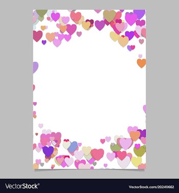 Chaotic heart page template design - valentines vector image