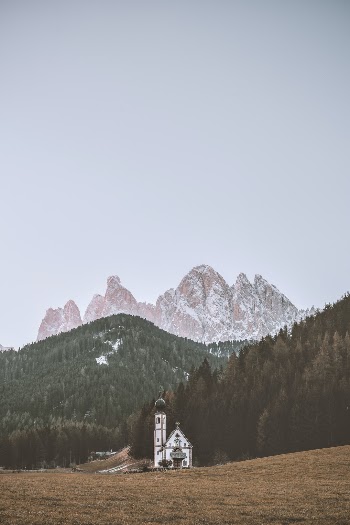Chapel of St.John of Nepomuk, belonging to the Ranuihof in Villnöß. One of the hotspots (like Hallstatt in Austria) for Asian and mainly Japanese and Chinese tourists in the World Nature Heritage Dolomites in Italy! 