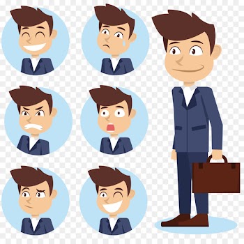 Character Cartoon Illustration - Vector businessman face and tie 