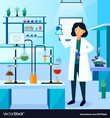 character design scientist in laboratory