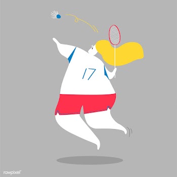 Character illustration of a female badminton .. | Free stock vector - 456627