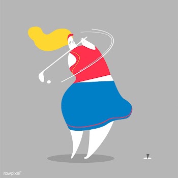 Character illustration of a female golf playe.. | Free stock vector - 456558