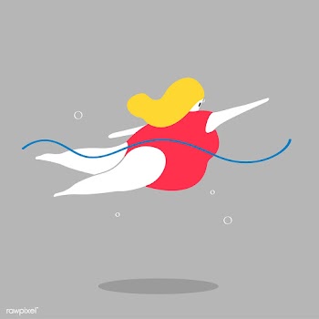Character illustration of a female swimmer | Free stock vector - 456561