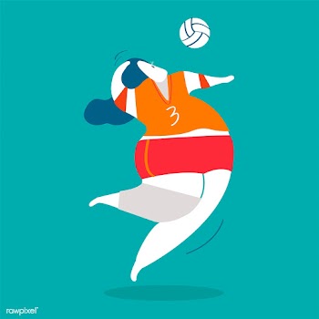 Character illustration of a volleyball player | Free stock vector - 456601