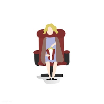Character illustration of a woman eating popc.. | Free stock vector - 384853