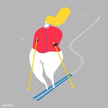 Character illustration of a woman skiing | Free stock vector - 456564