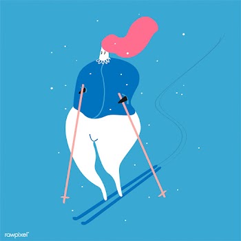 Character illustration of a woman skiing | Free stock vector - 456624