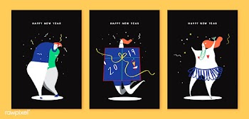 Character illustration of New Year themed | Free stock vector - 457358