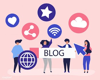 Character illustration of people holding blog.. | Free stock vector - 479427