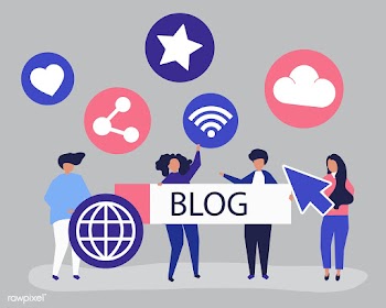 Character illustration of people holding blog.. | Free stock vector - 479451