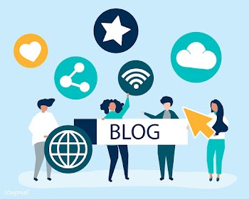 Character illustration of people holding blog.. | Free stock vector - 479460