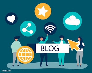 Character illustration of people holding blog.. | Free stock vector - 479502
