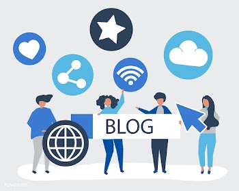 Character illustration of people holding blog.. | Free stock vector - 480238