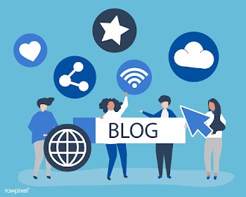 Character illustration of people holding blog.. | Free stock vector - 480268