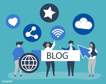 Character illustration of people holding blog.. | Free stock vector - 480299