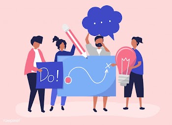 Character illustration of people holding crea.. | Free stock vector - 478618