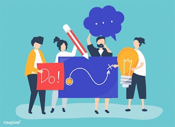 Character illustration of people holding crea.. | Free stock vector - 478627